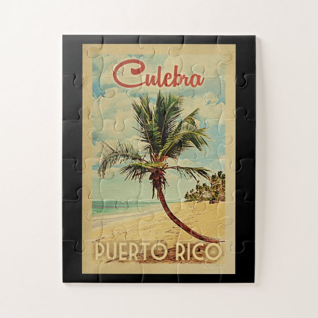 Puzzle Culebra Palm Tree Vintage Travel (Vertical)