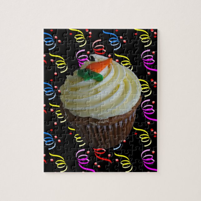 Puzzle Cupcake de carottes avec Confetti (Vertical)