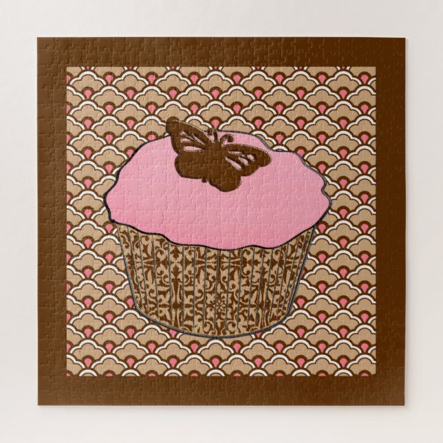 Puzzle Cupcake rose fraise (Vertical)