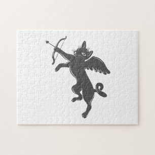 Puzzle cupide de chat - Choisir la couleur arrière - pla