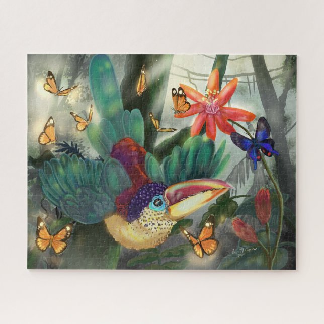 Puzzle Curl Crested Aracari Toucan (Horizontal)