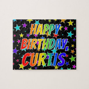 Puzzle "CURTIS" Prénom, Amusant "HEUREUX ANNIVERSAIRE"