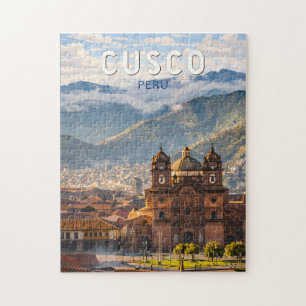 Puzzle Cusco Pérou Illustration Art de voyage Vintage