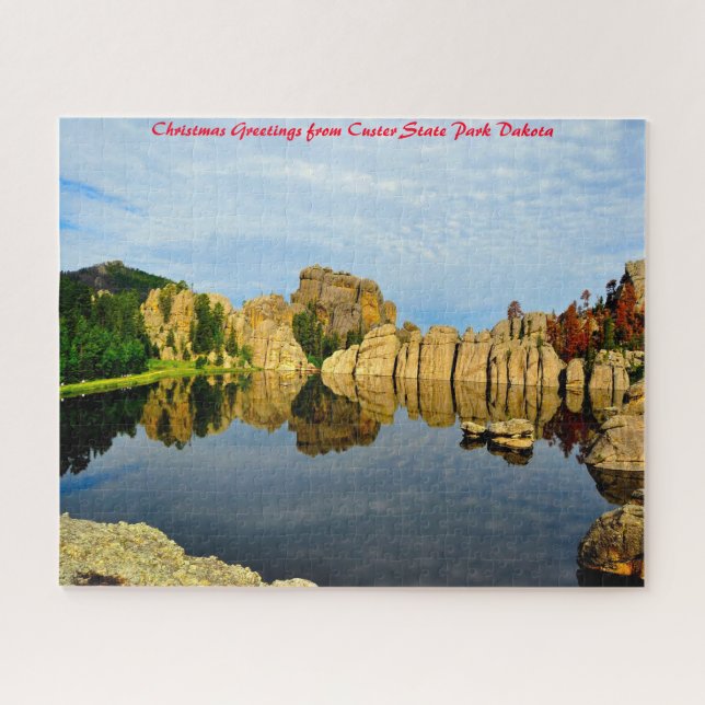 Puzzle Custer State Park Dakota. Vœux de Noël (Horizontal)