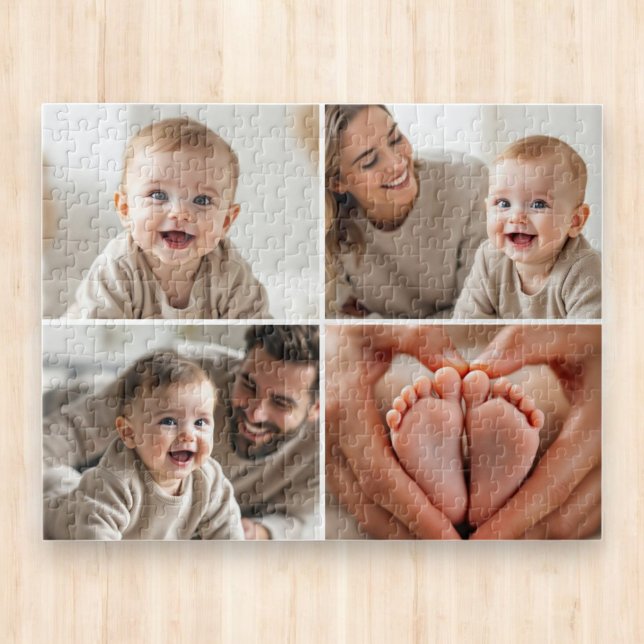 Puzzle Custom 4 Photo Collage Cute Baby  (Créateur téléchargé)