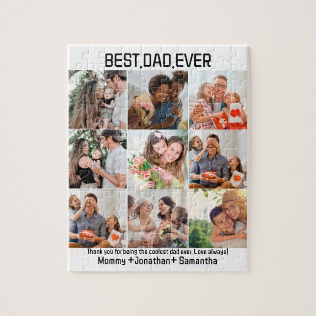 Puzzle Custom Best Papa Ever Fête des pères 9 Photo Colla (Vertical)