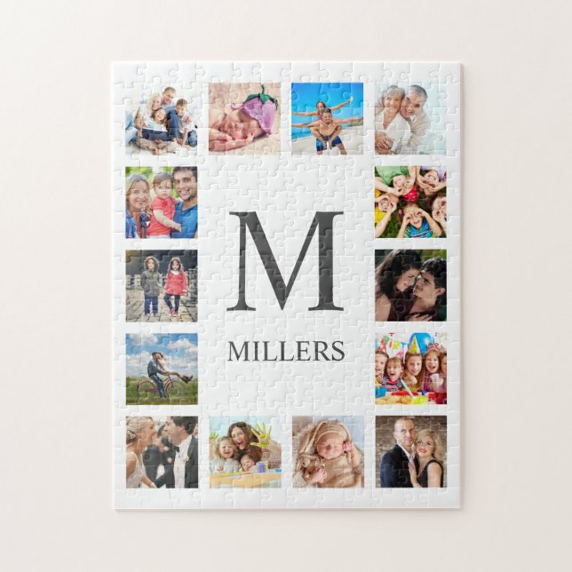 Puzzle Custom Family Photo Collage Personalized White (Vertical)