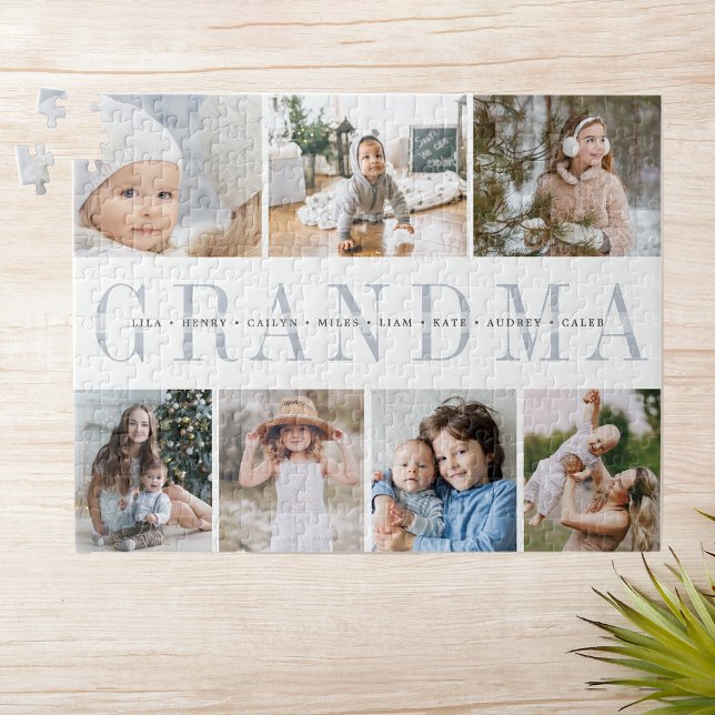 Puzzle Custom Grandma 7 Photo Grandchildren Collage (Créateur téléchargé)