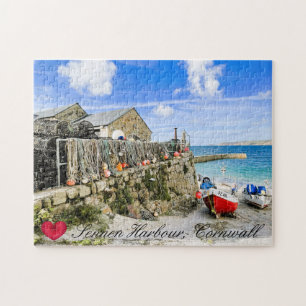 Puzzle Custom Heart Sennen Bateaux du port Cornwall Photo