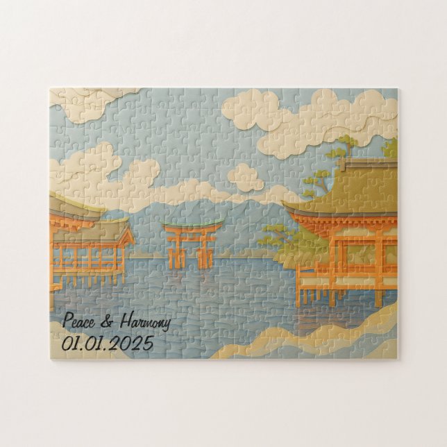 Puzzle Custom Japon Voyage Paysage Shrine esthétique (Horizontal)