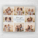 Puzzle Custom Love You Grandma Grandkids Photo Collage<br><div class="desc">Love you Grandma! Beautiful modern family photo collage gift for a beloved grandmother combines whimsical handwritten script with modern typography and layout. Fill this custom jigsaw puzzle with 8 favorite family photos of grandchildren,  weddings and other life events and bring a smile to grandma's face for years to come.</div>
