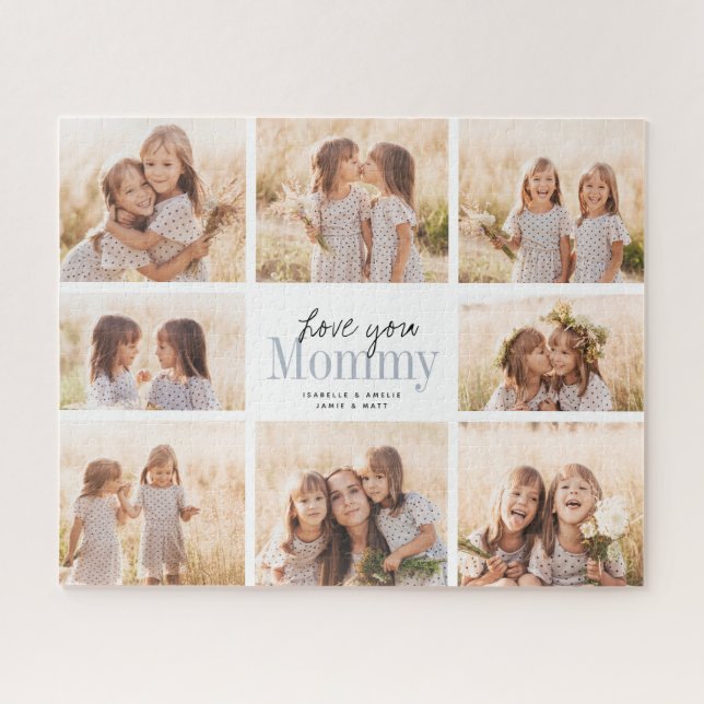 Puzzle Custom Love You Mommy Mothers Day Photo Collage (Horizontal)