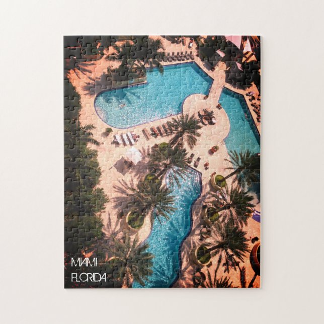 Puzzle Custom Miami Beach FL Good Vibes et Palms Adultes (Vertical)