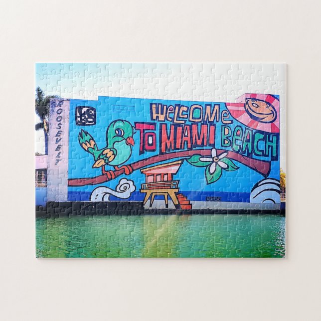 Puzzle Custom Miami Beach Floride Bienvenue Graffiti Adul (Horizontal)