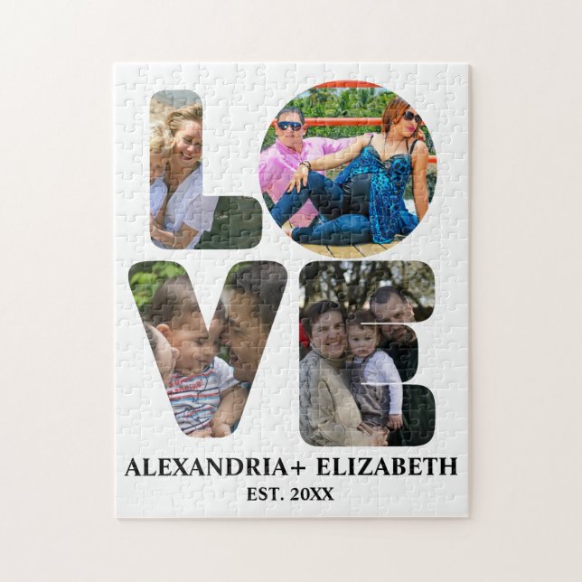 Puzzle Custom modern love 4 photo collage pour couples (Vertical)