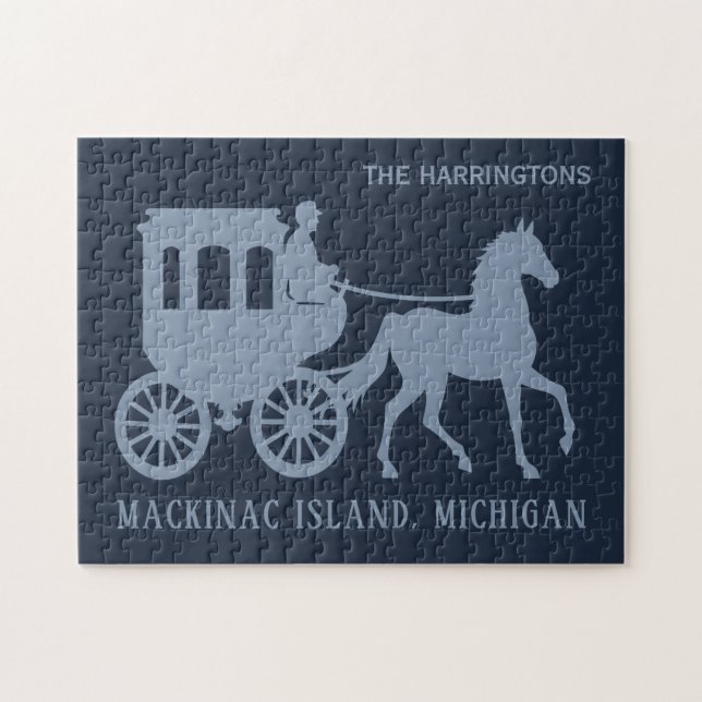 Puzzle Custom Name & Text Mackinac Island (Horizontal)