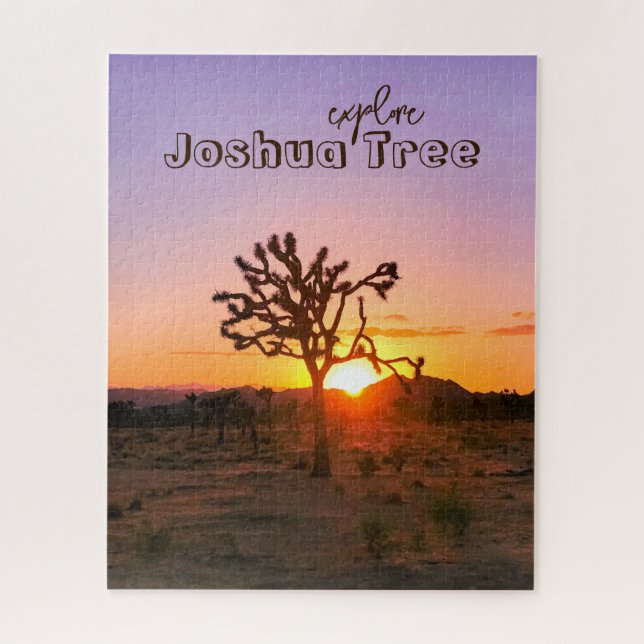 Puzzle Custom Photo Purple Orange Sunset Joshua Tree (Vertical)