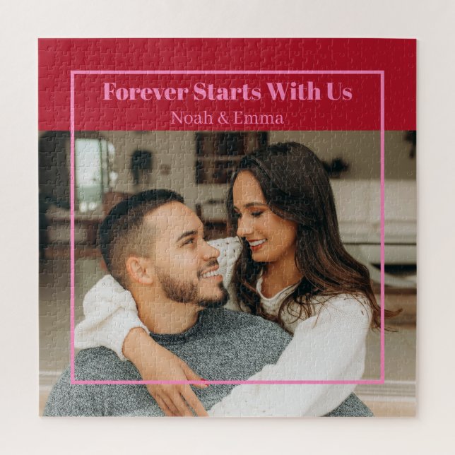 Puzzle Custom Photo & Text Romantic Gift - Personalized  (Vertical)