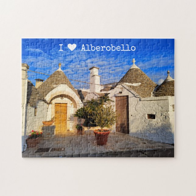 Puzzle Custom text, stunning town of Alberobello, Puglia  (Horizontal)