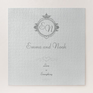 Puzzle Customiser les noms, initiales et phrase Aimer