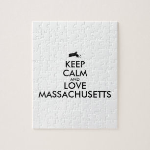 Puzzle Customizable KEEP CALM and LOVE MASSACHUSETTS