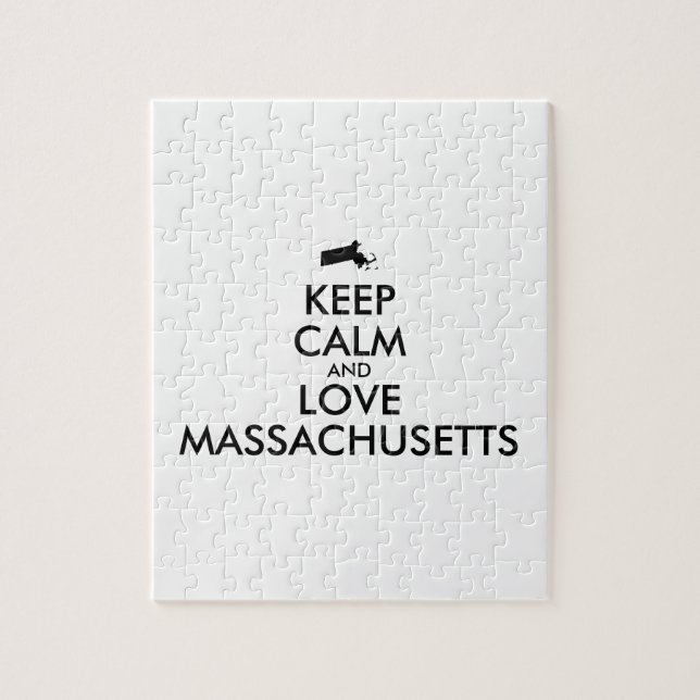Puzzle Customizable KEEP CALM and LOVE MASSACHUSETTS (Vertical)