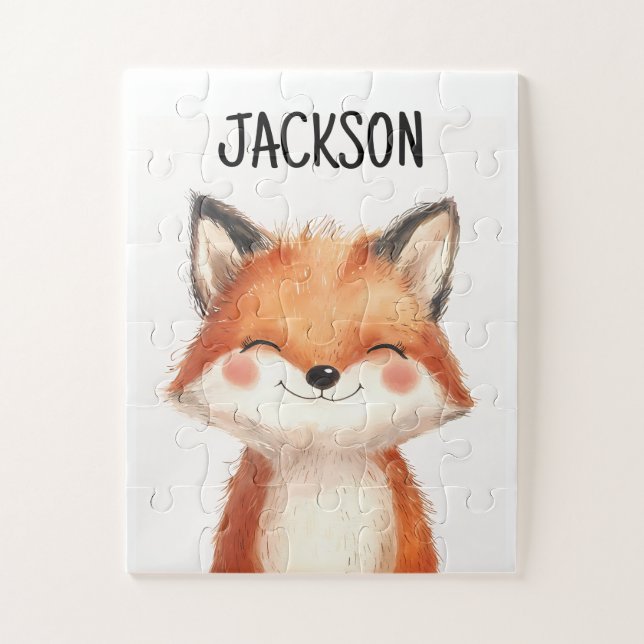 Puzzle Cute Animal Fox Heureux Anniversaire de enfant per (Vertical)