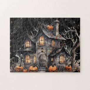 Puzzle Cute Aquarelle Maison Hantée Halloween