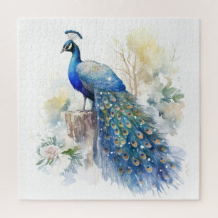 Puzzle Cute aquarelle Peacock hiver