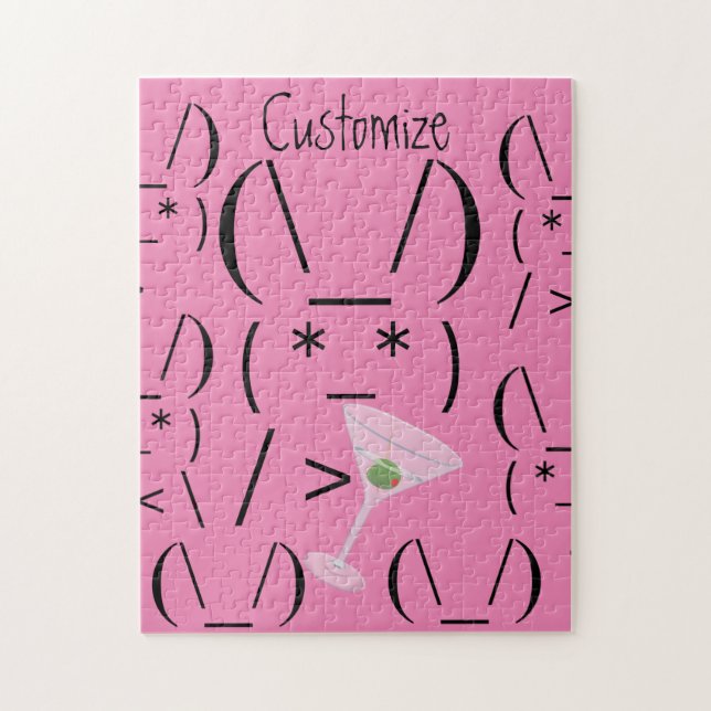 Puzzle Cute Ascii lapin tenant martini Thunder_Cove (Vertical)