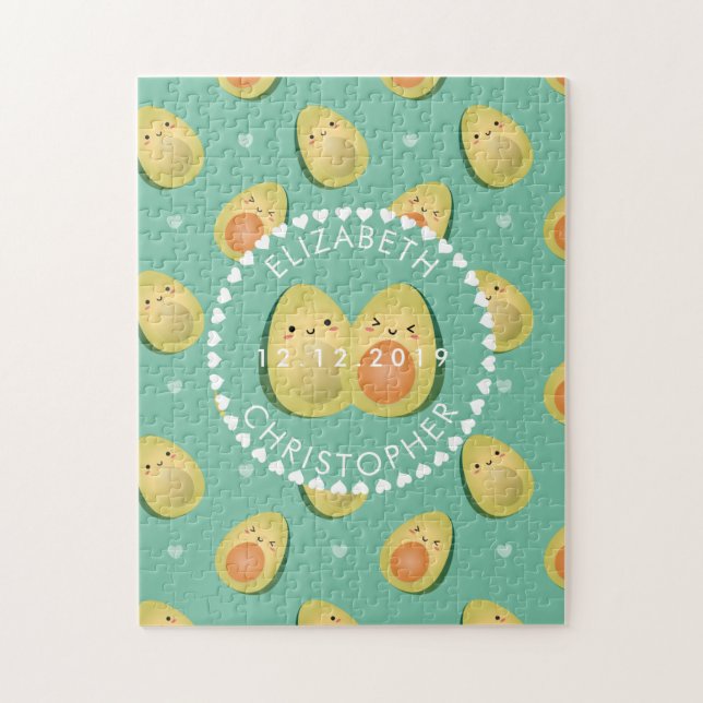 Puzzle Cute Avocado Drôle Je t'aime Anniversaire Mariage (Vertical)