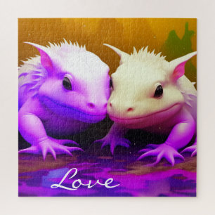 Puzzle Cute Axolotl Couple Love AI art