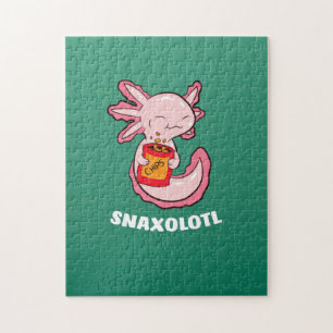 Puzzle Cute Axolotl Lover Snaxolotl Kawaii Axolotl Food
