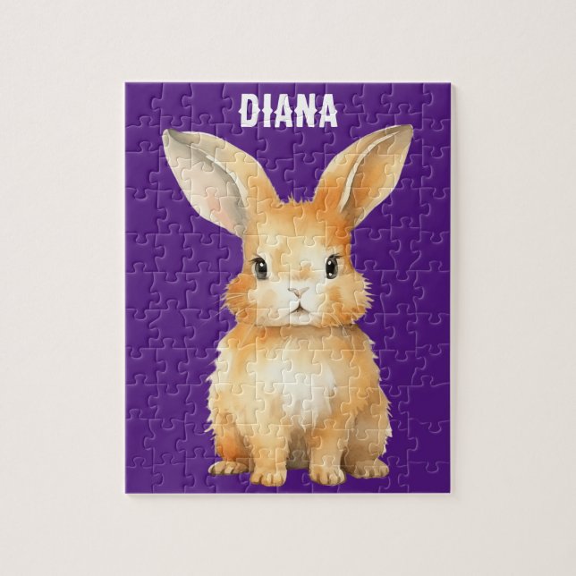 Puzzle Cute Bunny Personnalisé (Vertical)