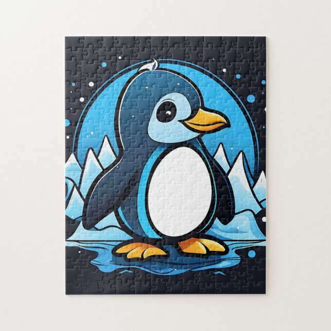 Puzzle Cute Cartoon Penguin Cold (Vertical)
