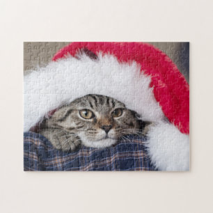 Puzzle Cute cat à santa