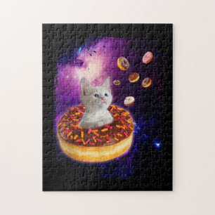 Puzzle Cute Chat À L'Intérieur De Donut Dans L'Espace Ama