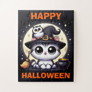 Puzzle Cute Chat et Chouette Enfants