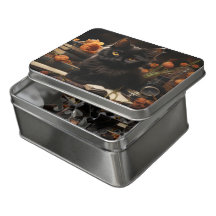 Cute Chat noir et Fleurs