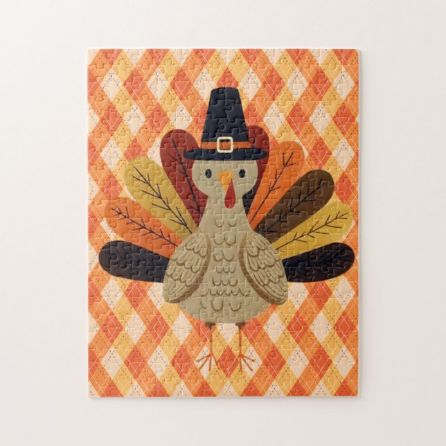 Puzzle Cute, classique/vintage Thanksgiving Turquie (Vertical)
