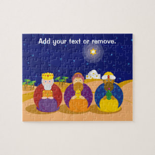 Puzzle Cute colorful Christmas image of The Three Kings, 