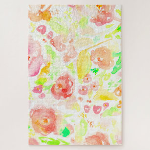 Puzzle Cute colorful watercolor flowers