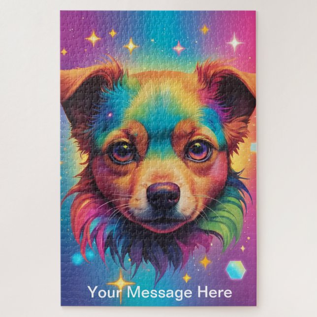 Puzzle Cute Cosmic Chien Chien Chien Surreal Arc En Ciel (Vertical)