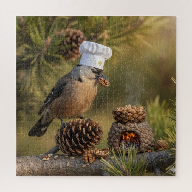 Puzzle Cute Cuisine Chef Nutcracker Bird (Vertical)