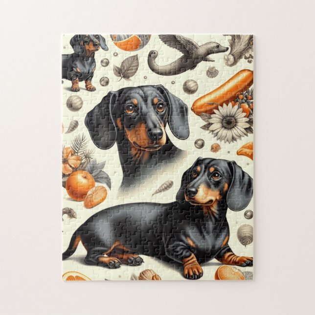 Puzzle Cute Dachshund Motif (Vertical)