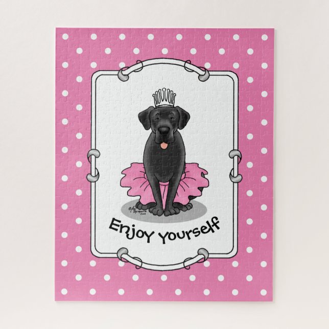 Puzzle Cute Dog Ballet Princess Black Labrador Retriever (Vertical)
