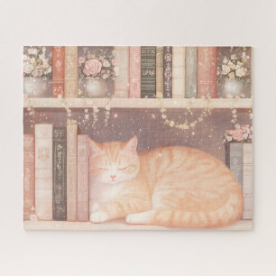Puzzle Cute Floral Chat et Livres