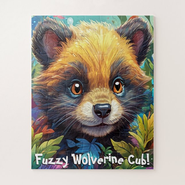 Puzzle Cute & Fuzzy Wolverine (Vertical)