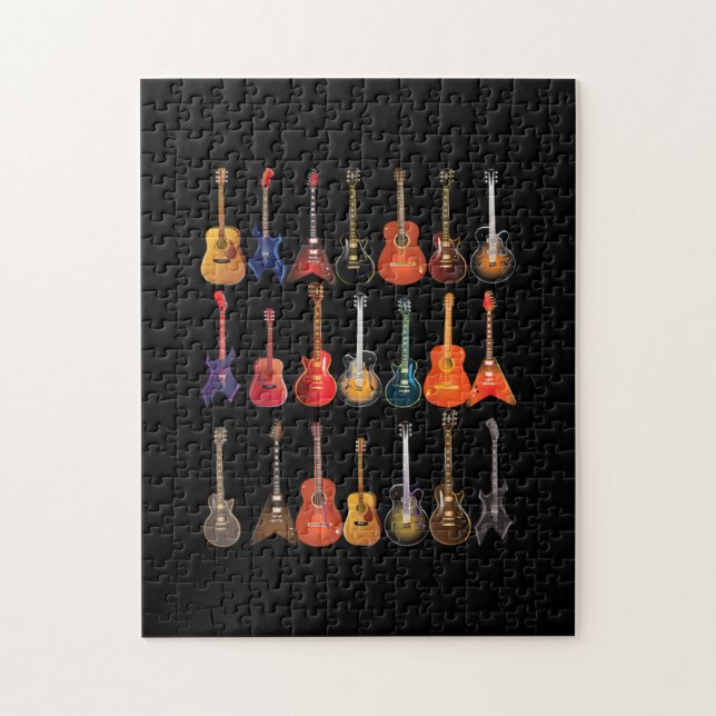 Puzzle Cute Guitar Rock and Roll Musical Instruments (Vertical)
