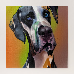 Puzzle Cute Harlequin Great Dane